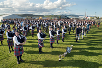 Gourock Highland Games - massed pipe bands
